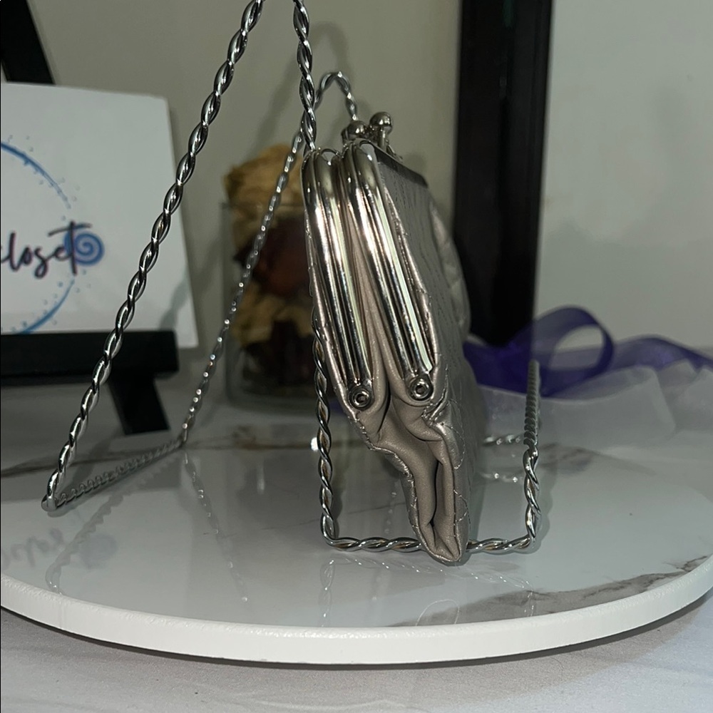 Silver Quilted Clutch by Source Unknown Clutches & Wristlets - Picture 3 of 6